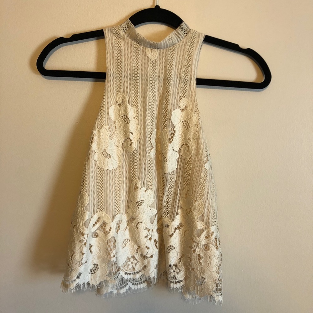 Urban Outfitters Cream Lace Tank Top XS